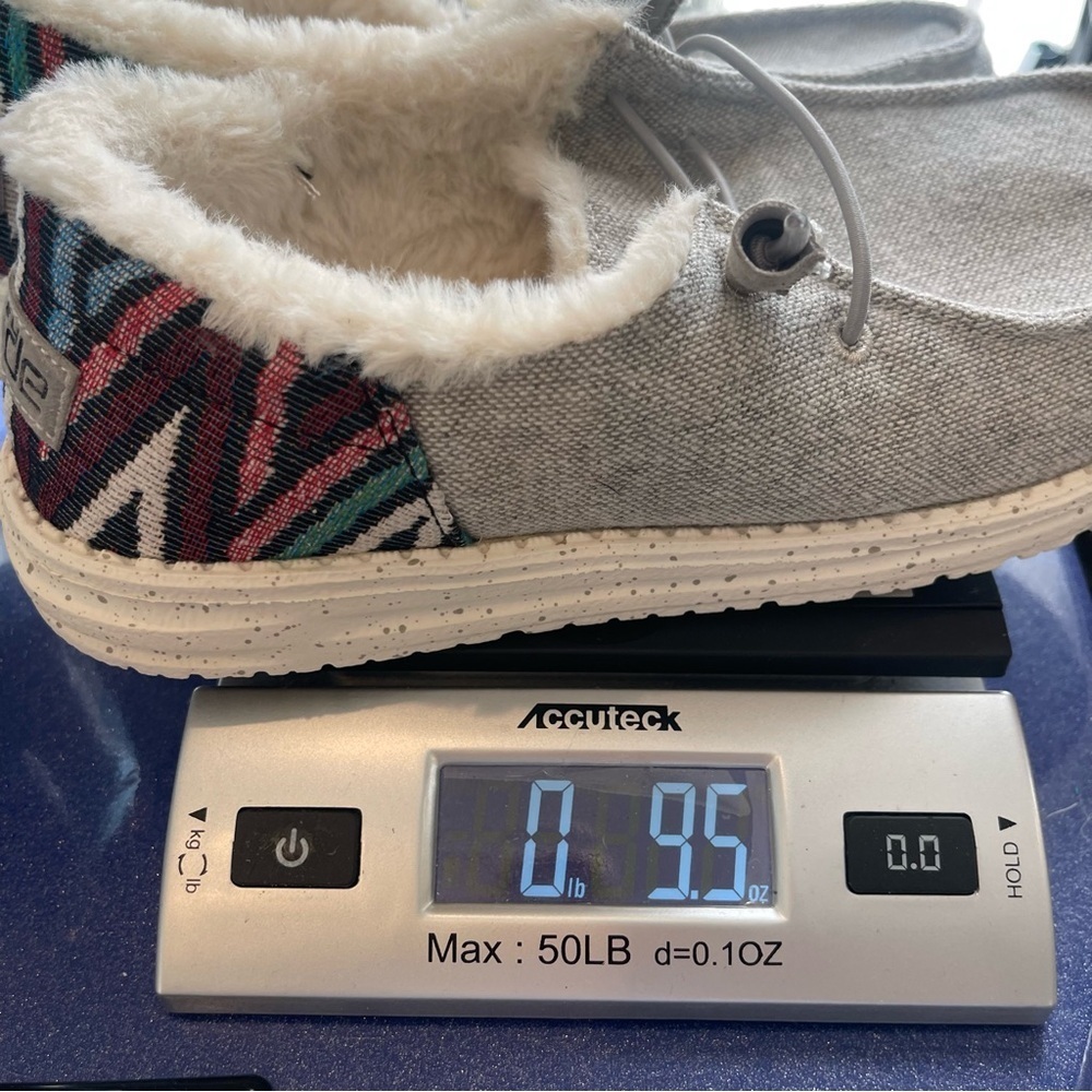 HEYDUDE Shoes Women's 7 Wendy Funk Wool Grey - Canvas Faux Fur 121413128 - Picture 11 of 11